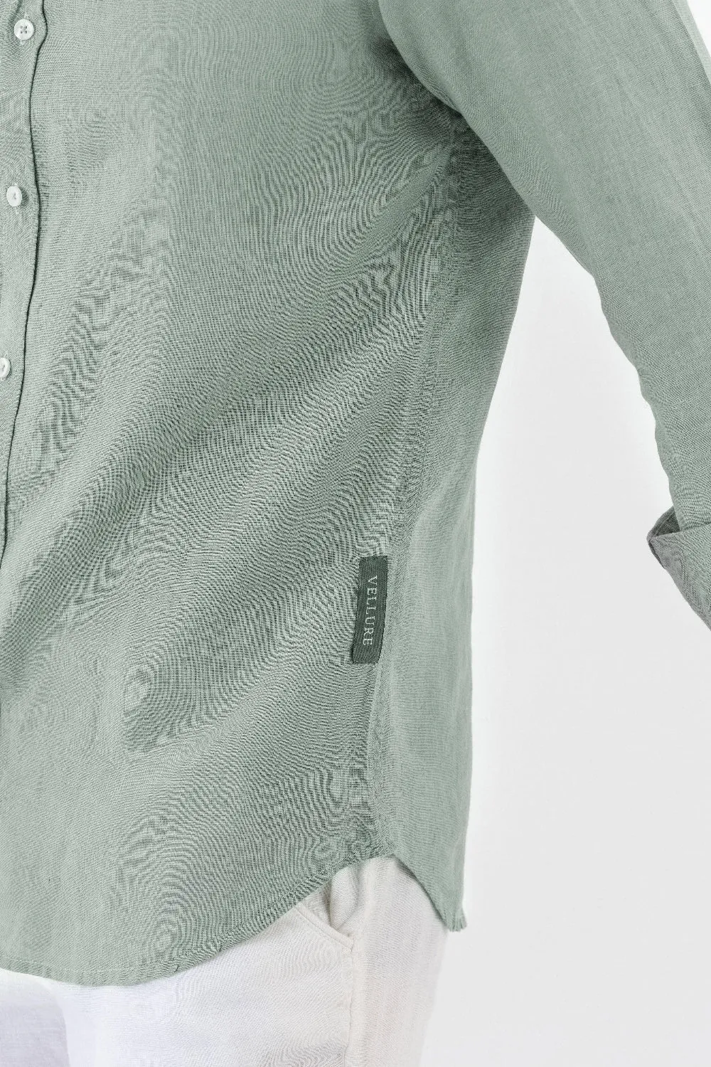 100% Linen Soft Touch Shirt in Lust Sage