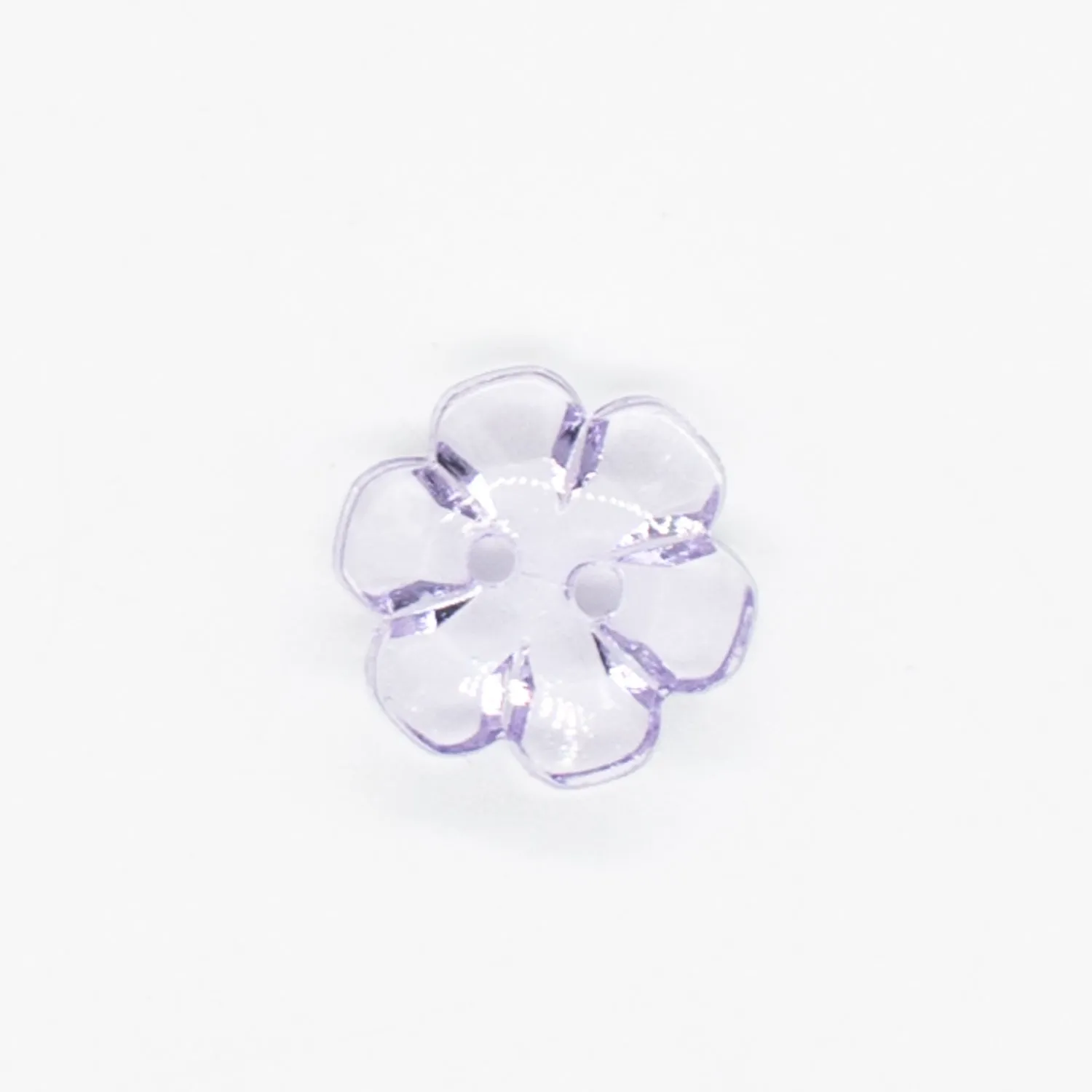 2 Hole Shiny Clear Button 15mm