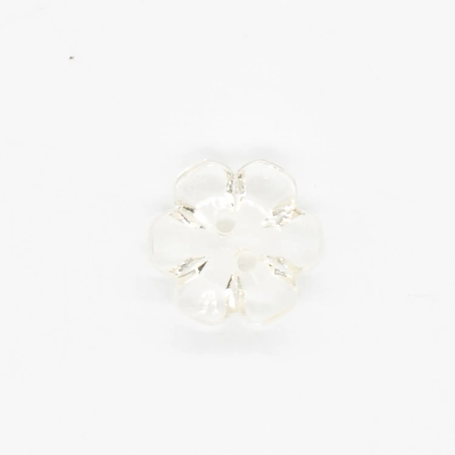 2 Hole Shiny Clear Button 15mm