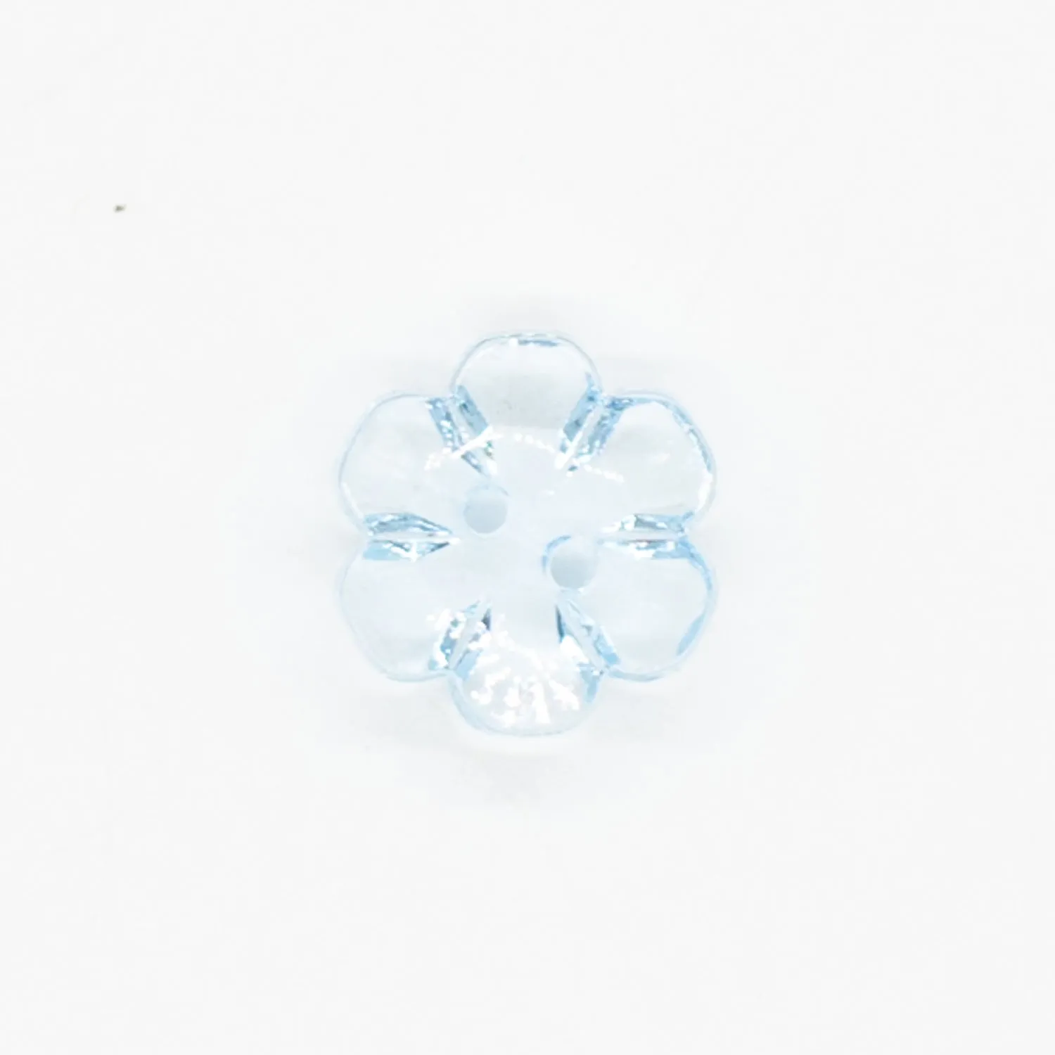 2 Hole Shiny Clear Button 15mm