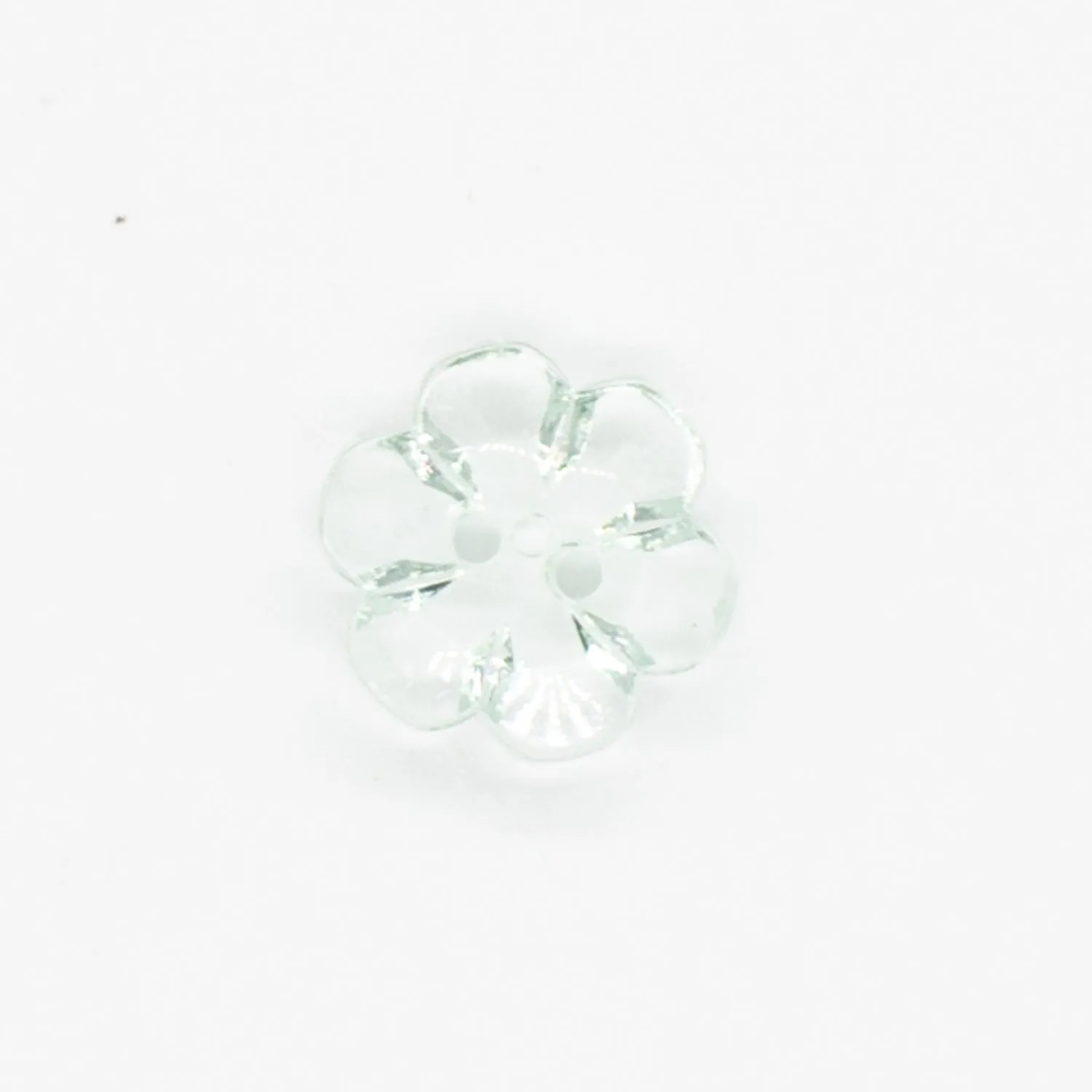 2 Hole Shiny Clear Button 15mm