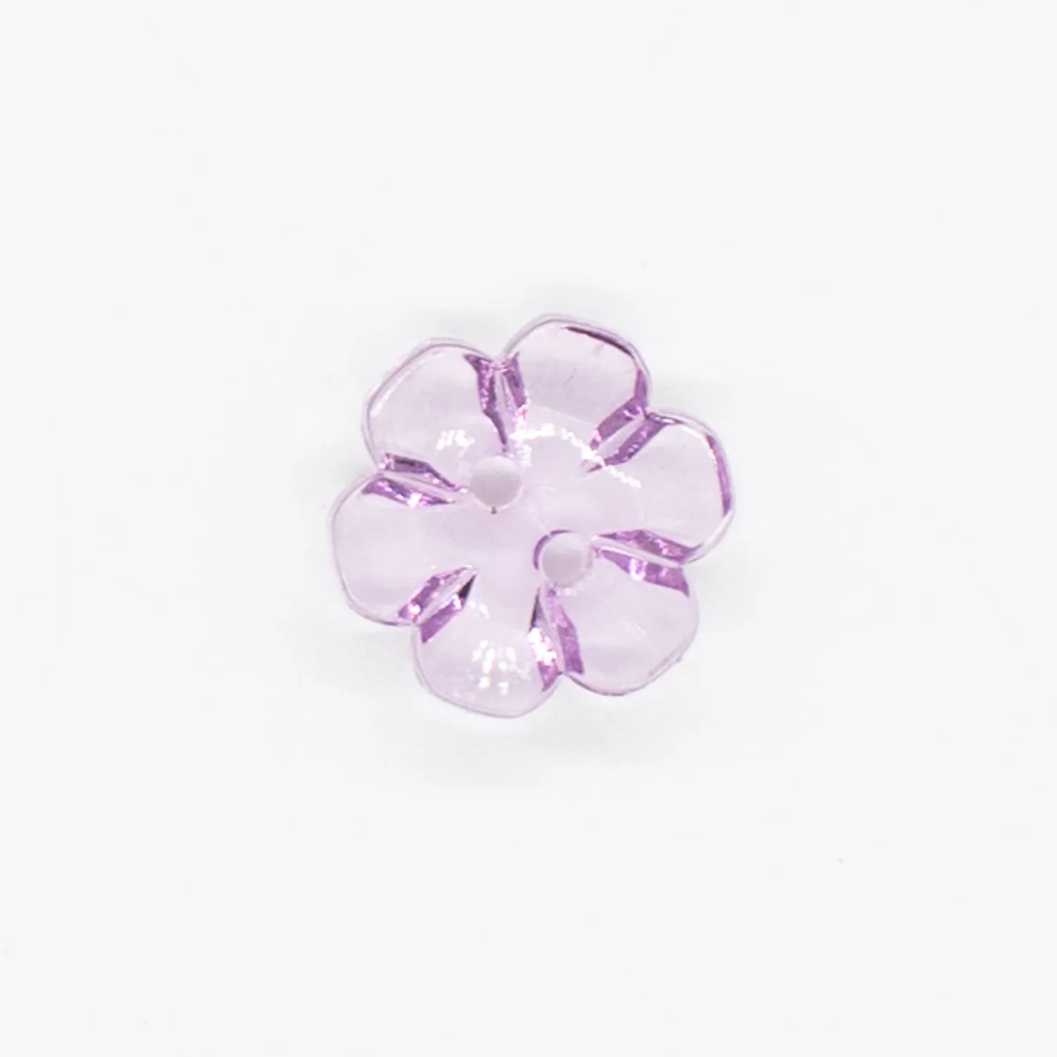 2 Hole Shiny Clear Button 15mm