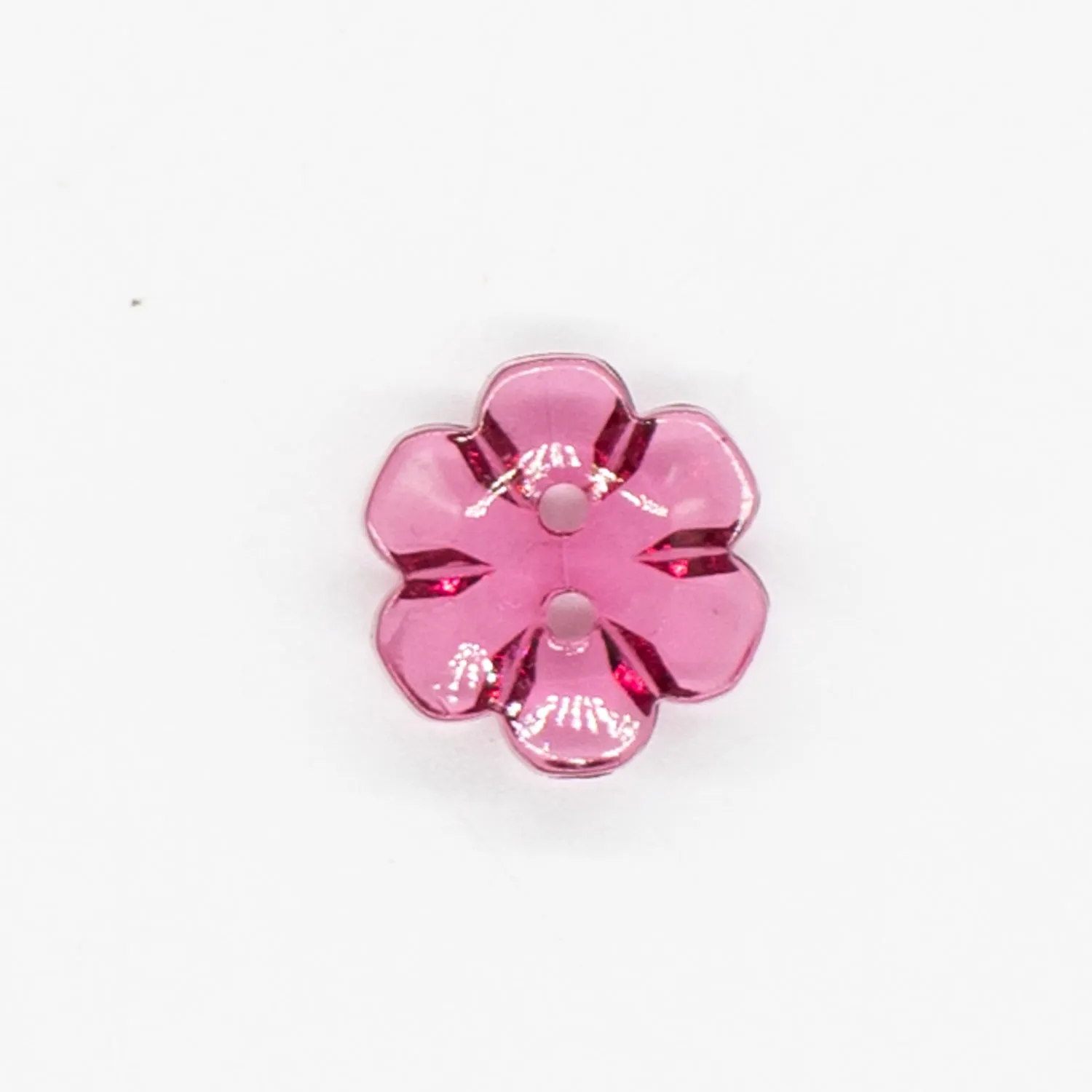 2 Hole Shiny Clear Button 15mm