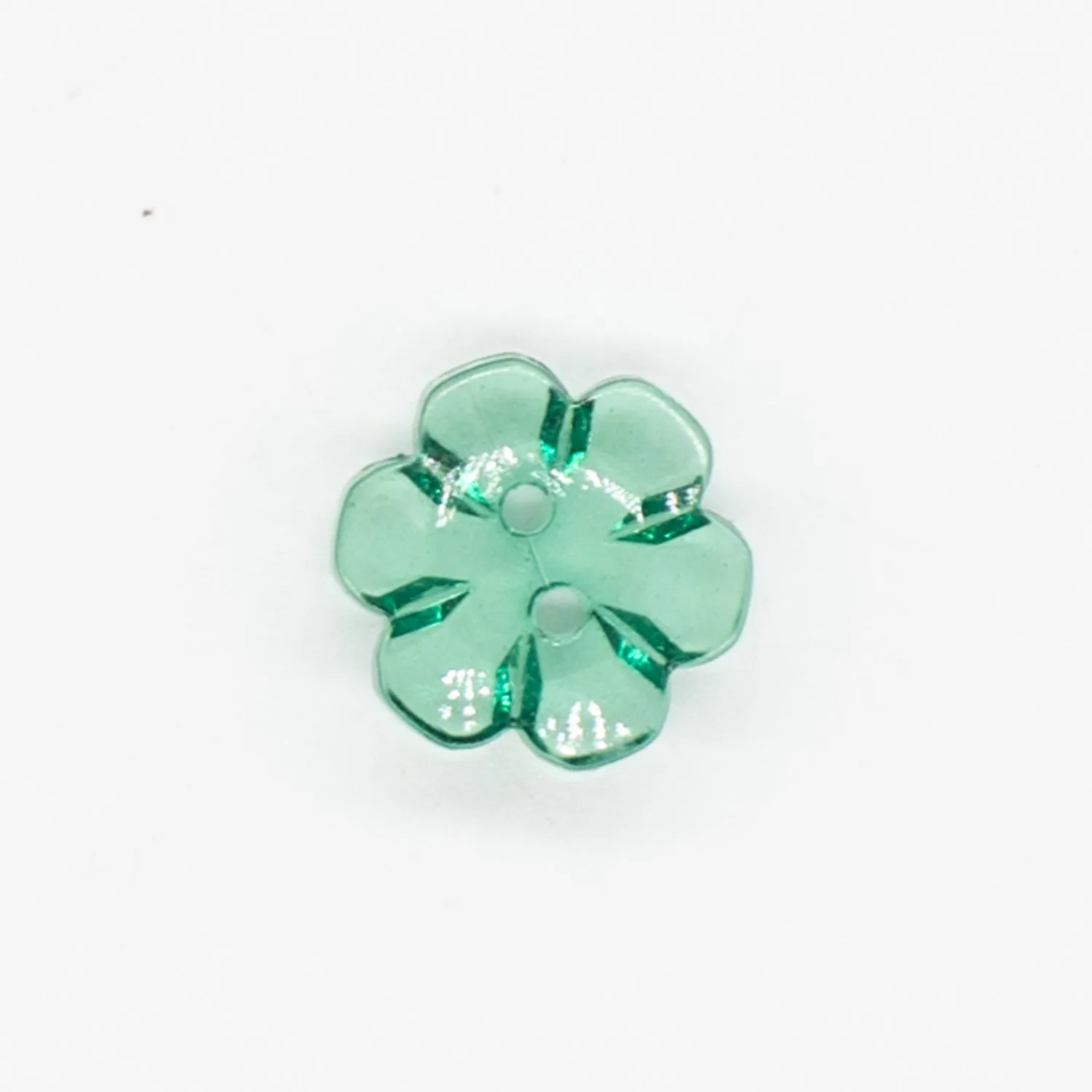 2 Hole Shiny Clear Button 15mm