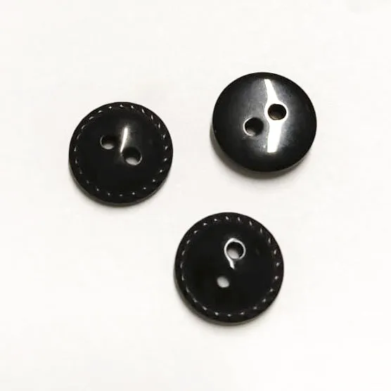 2 Hole Shiny Crimp Edge Button 12mm