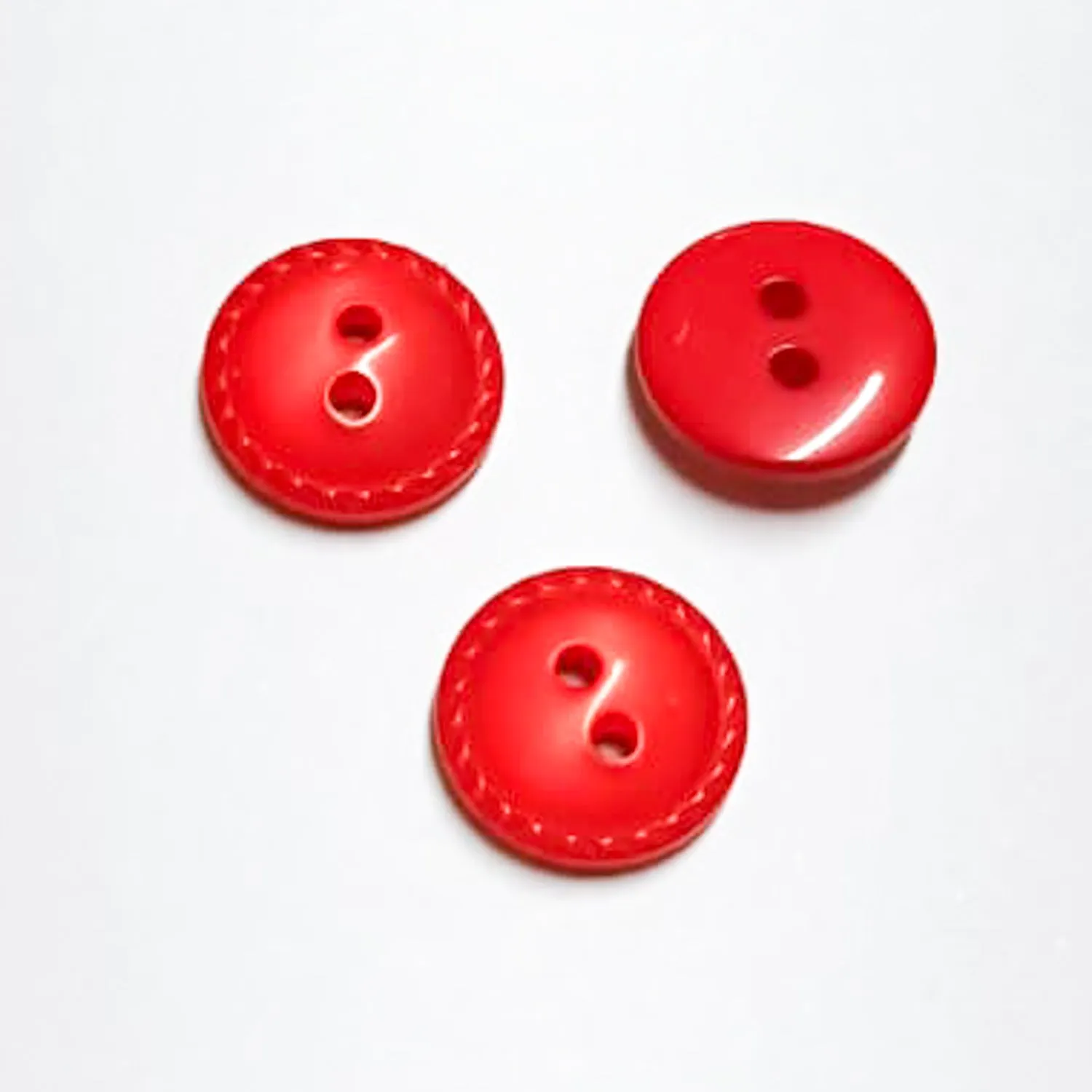 2 Hole Shiny Crimp Edge Button 12mm