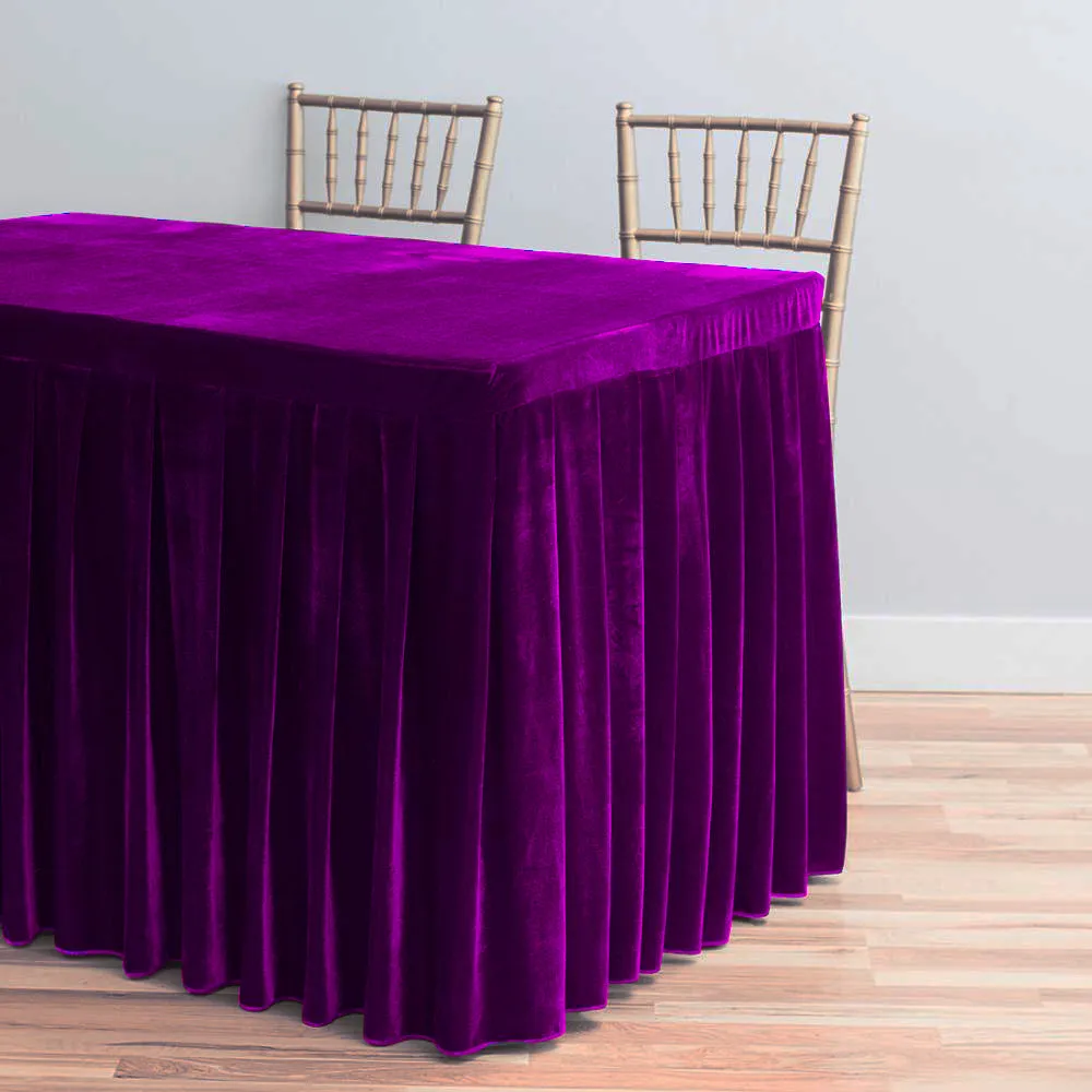 4 ft. Fitted Velvet Table Skirt (7 Colors)