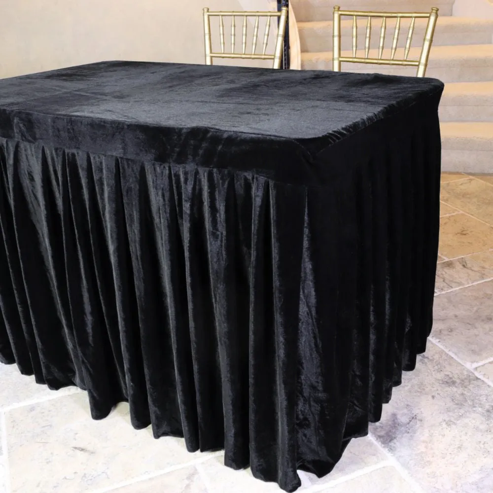 4 ft. Fitted Velvet Table Skirt (7 Colors)