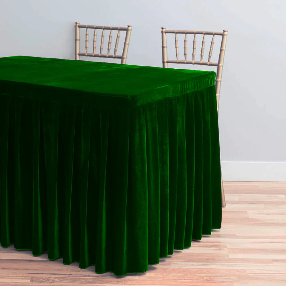 4 ft. Fitted Velvet Table Skirt (7 Colors)