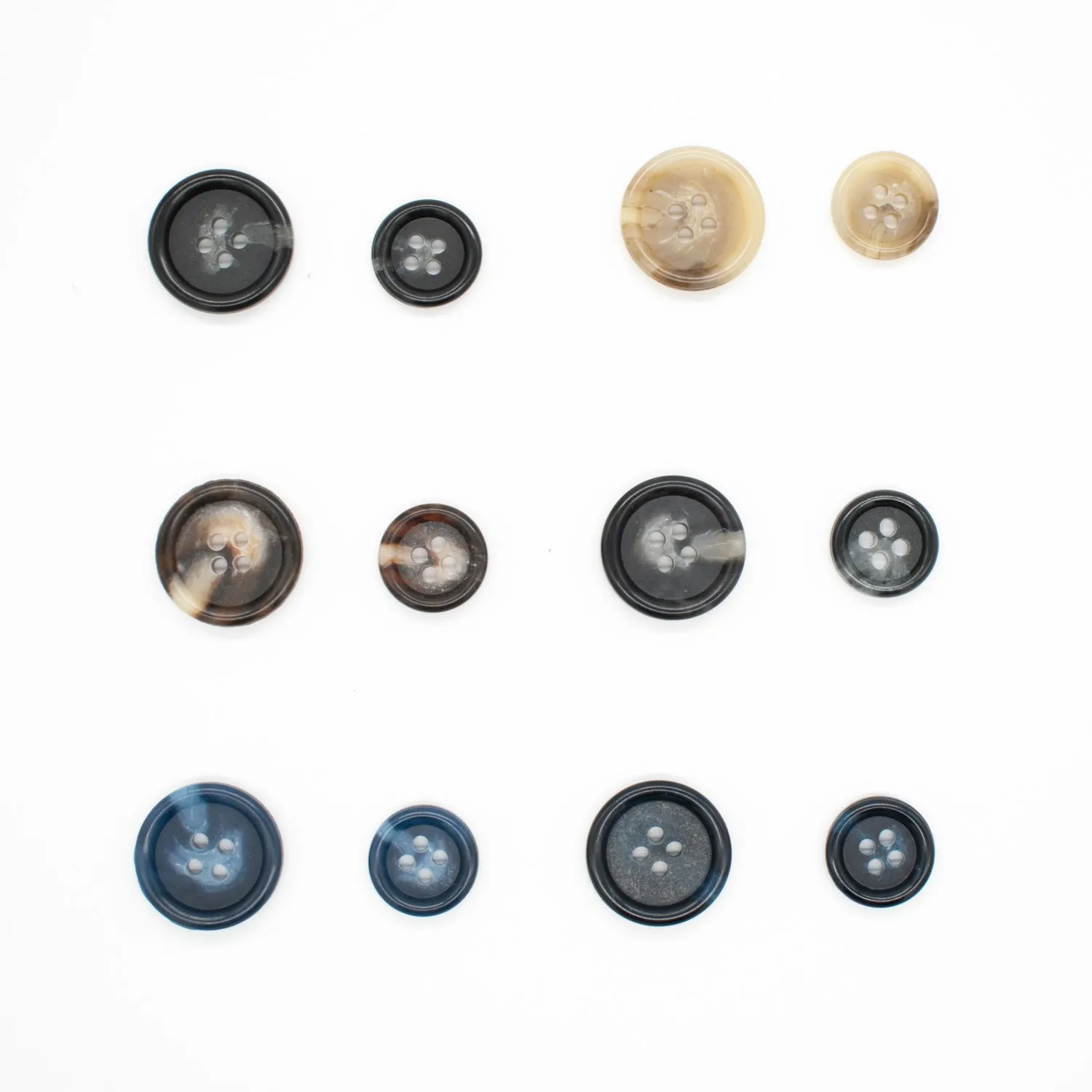 4 Hole Resin Horn Matte Centre Button