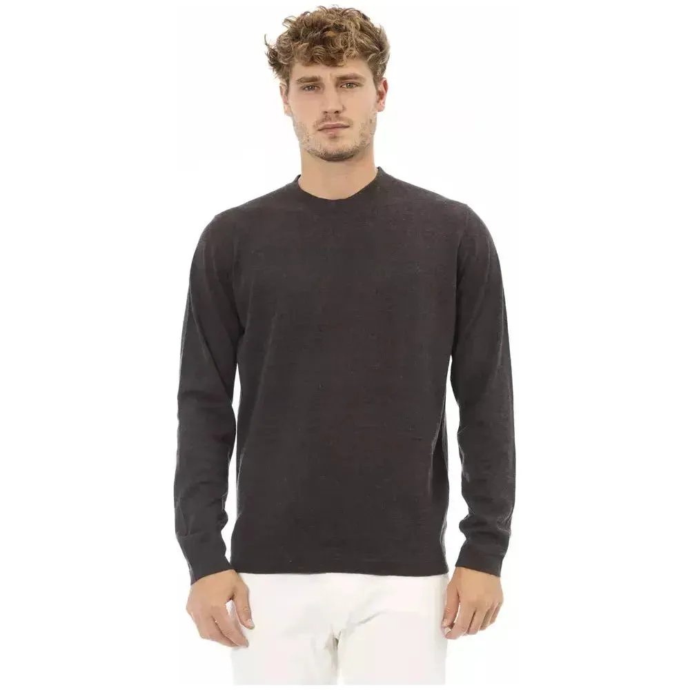 Alpha Studio Brown Cotton Men Sweater