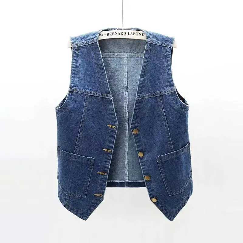 Alr™ Women's V-Neck Denim Vest, Blue