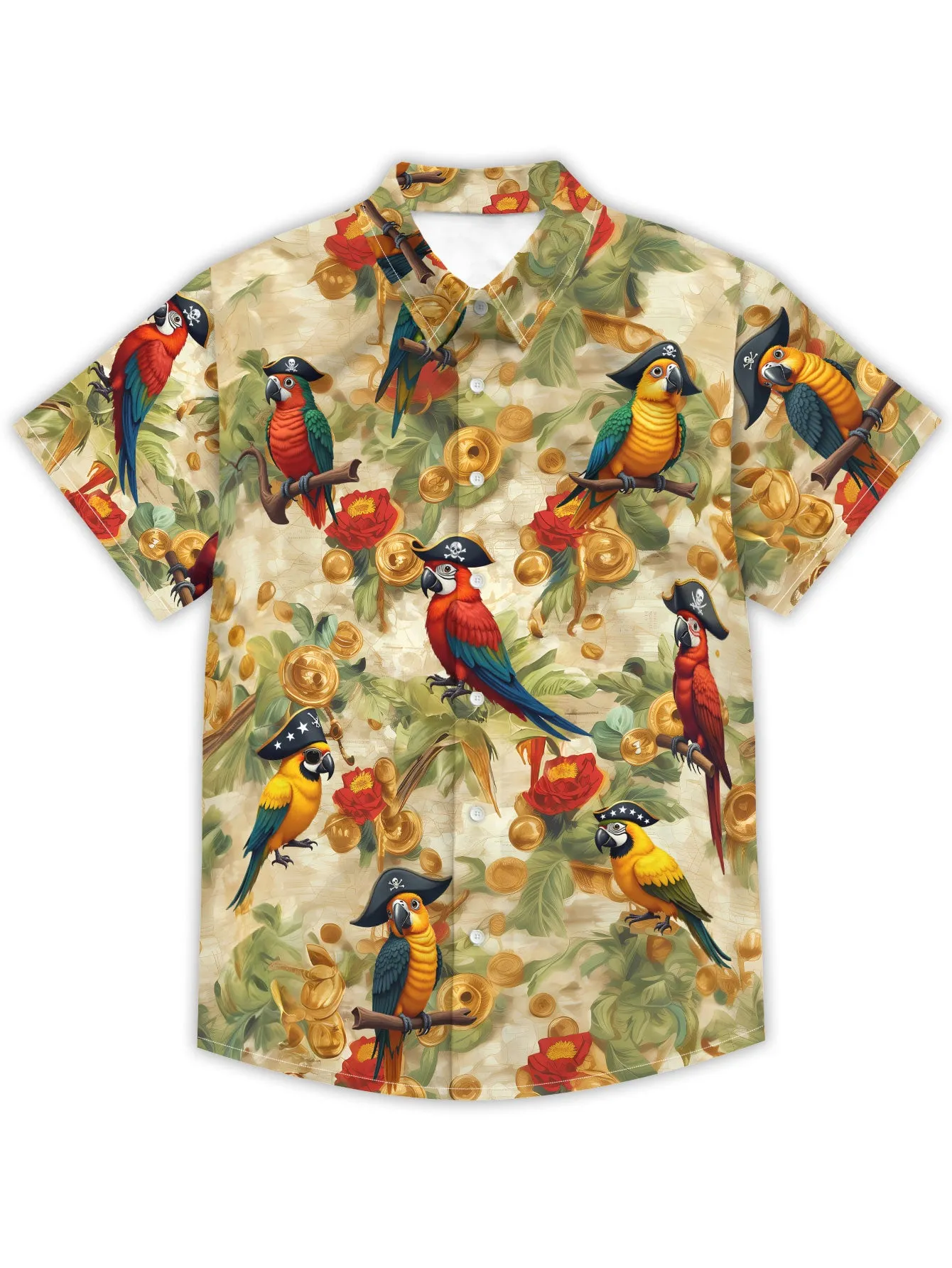 Animal Hawaiian Shirt for Men Halloween Short Sleeve Tropical Holiday Shirt