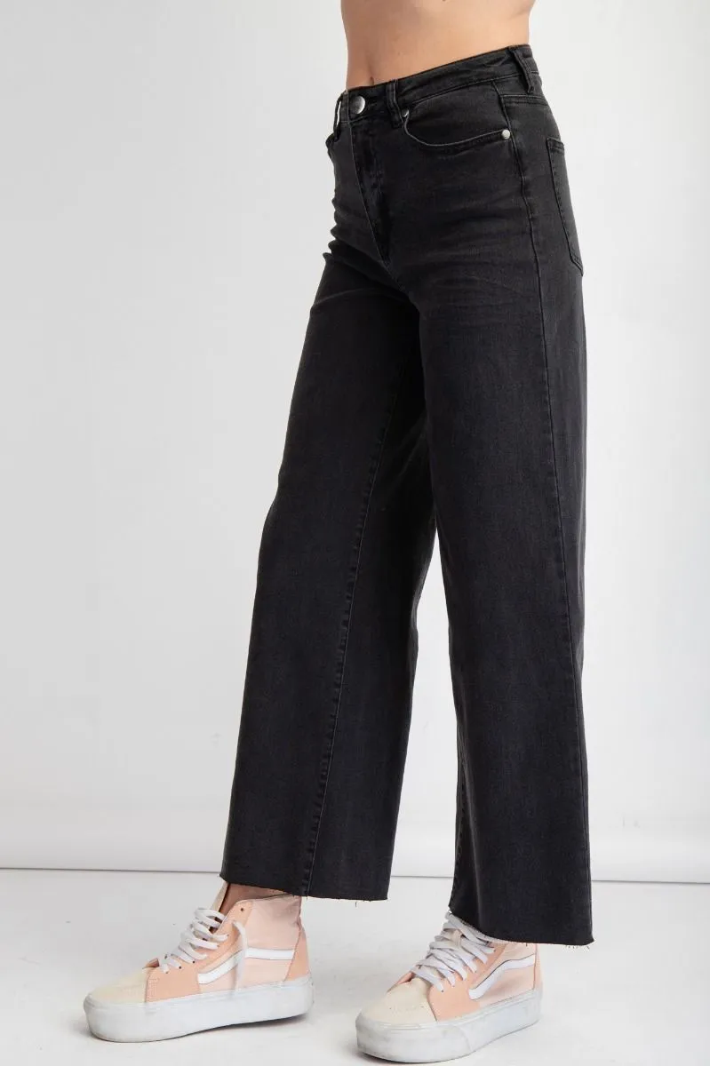 Black Soft Stretch Twill High Waisted Pants