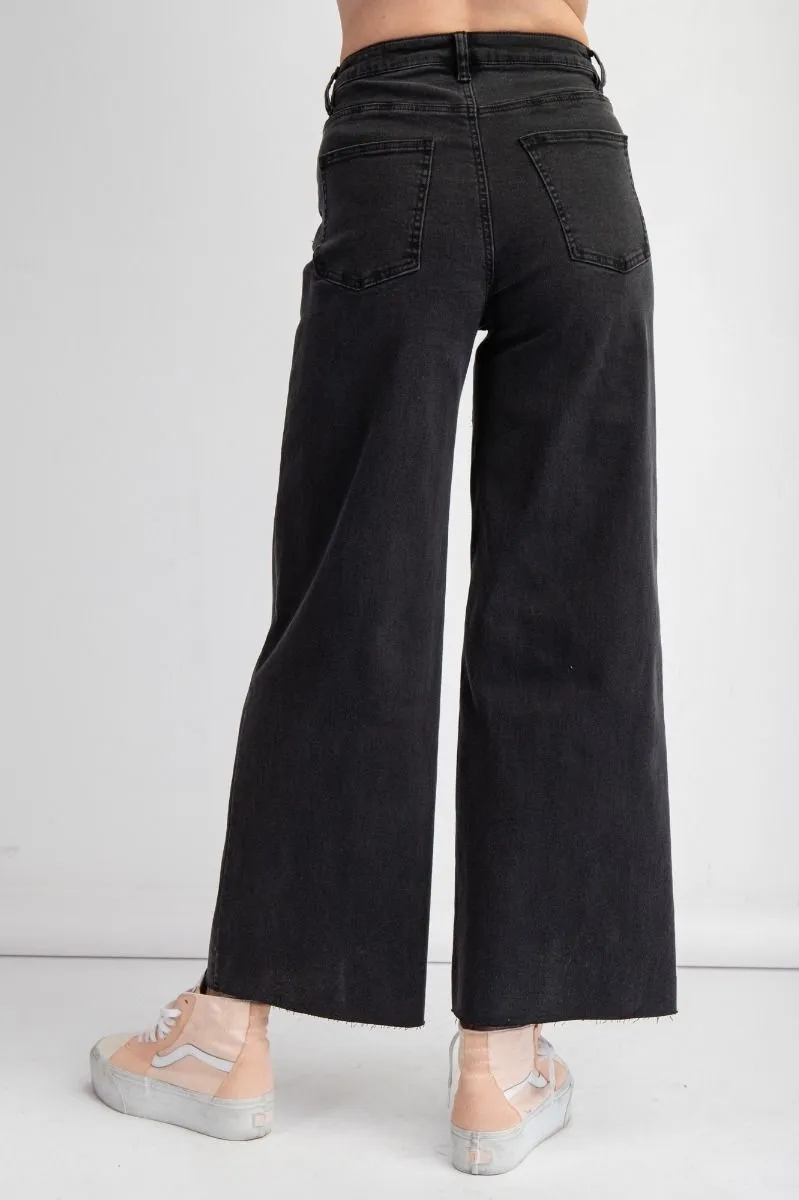 Black Soft Stretch Twill High Waisted Pants