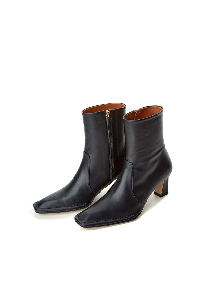 CALAIS BLACK ANKLE BOOTS