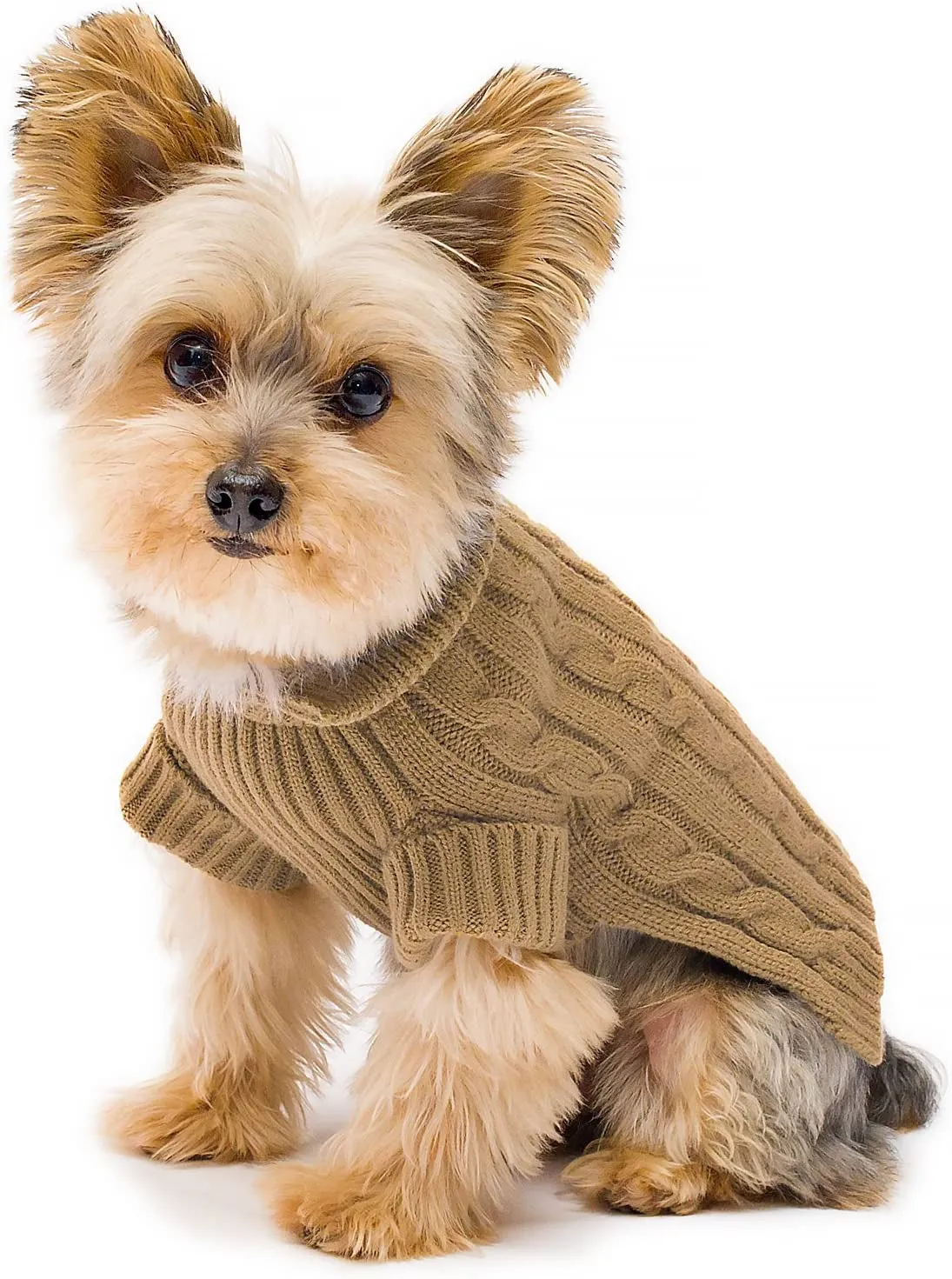 Camel Aran Dog Sweater