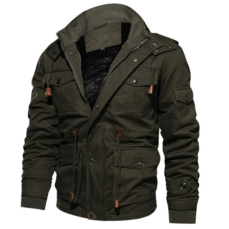 CLEARANCE / Male Winter Fleece Jackets / Warm Hooded Coat / Thermal Thick Outerwear