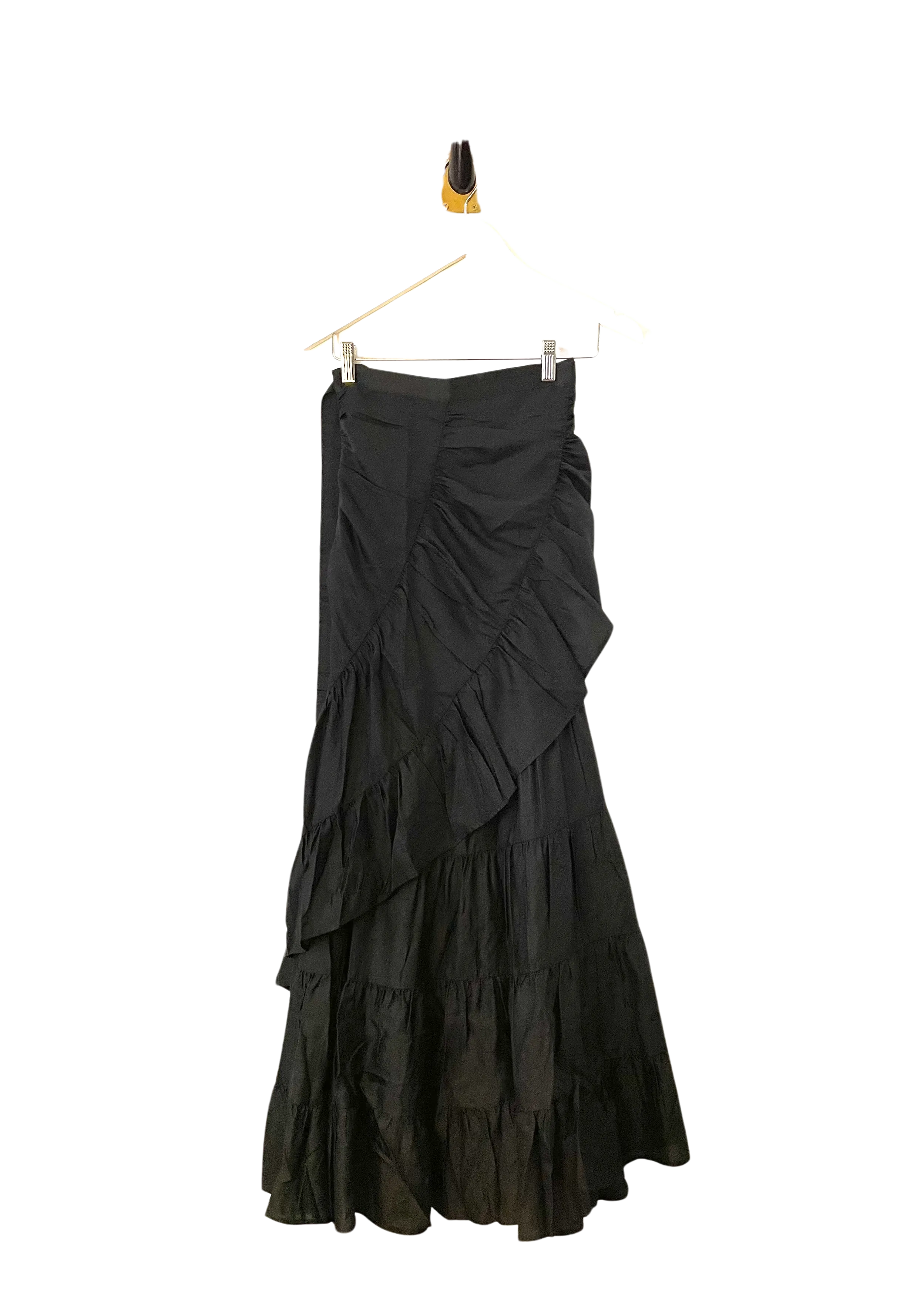 Coal Silk Flamenco Skirt