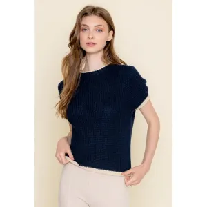 CONTRAST TRIM SWEATER