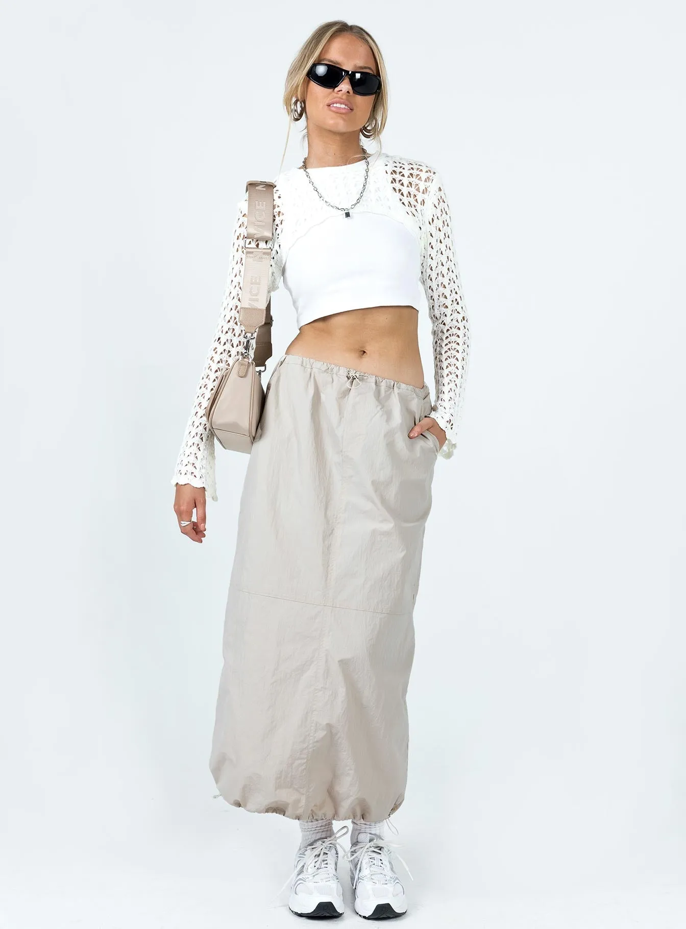 Crosswalk Maxi Skirt Beige