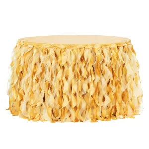 Curly Willow 17ft Table Skirt - Bright Gold