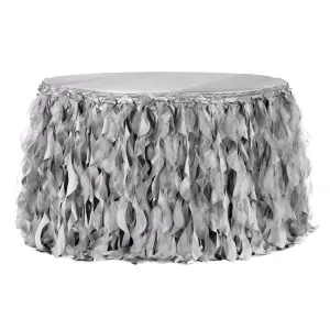 Curly Willow 17ft Table Skirt - Silver