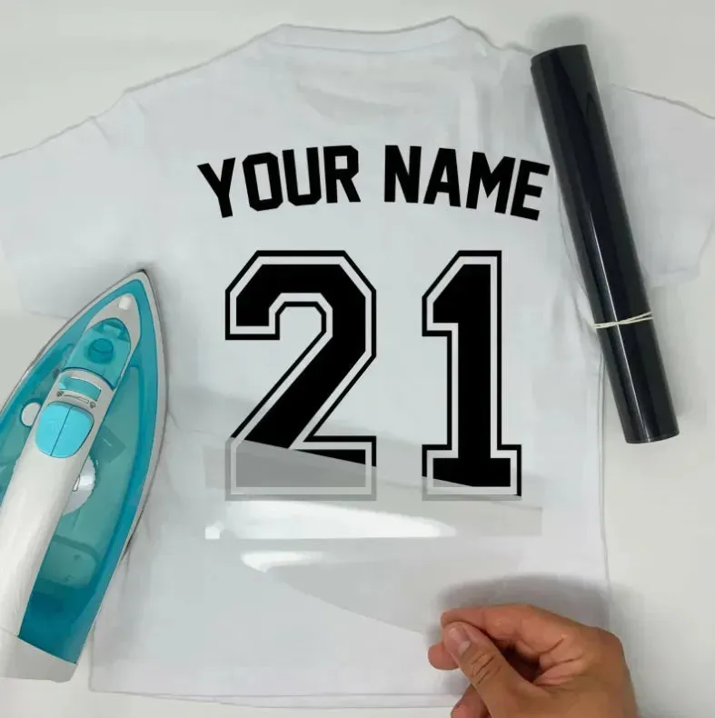 Custom Sport Numbers Iron-On Football T-Shirt Transfers | Player Name