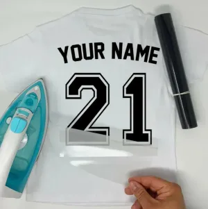 Custom Sport Numbers Iron-On Football T-Shirt Transfers | Player Name