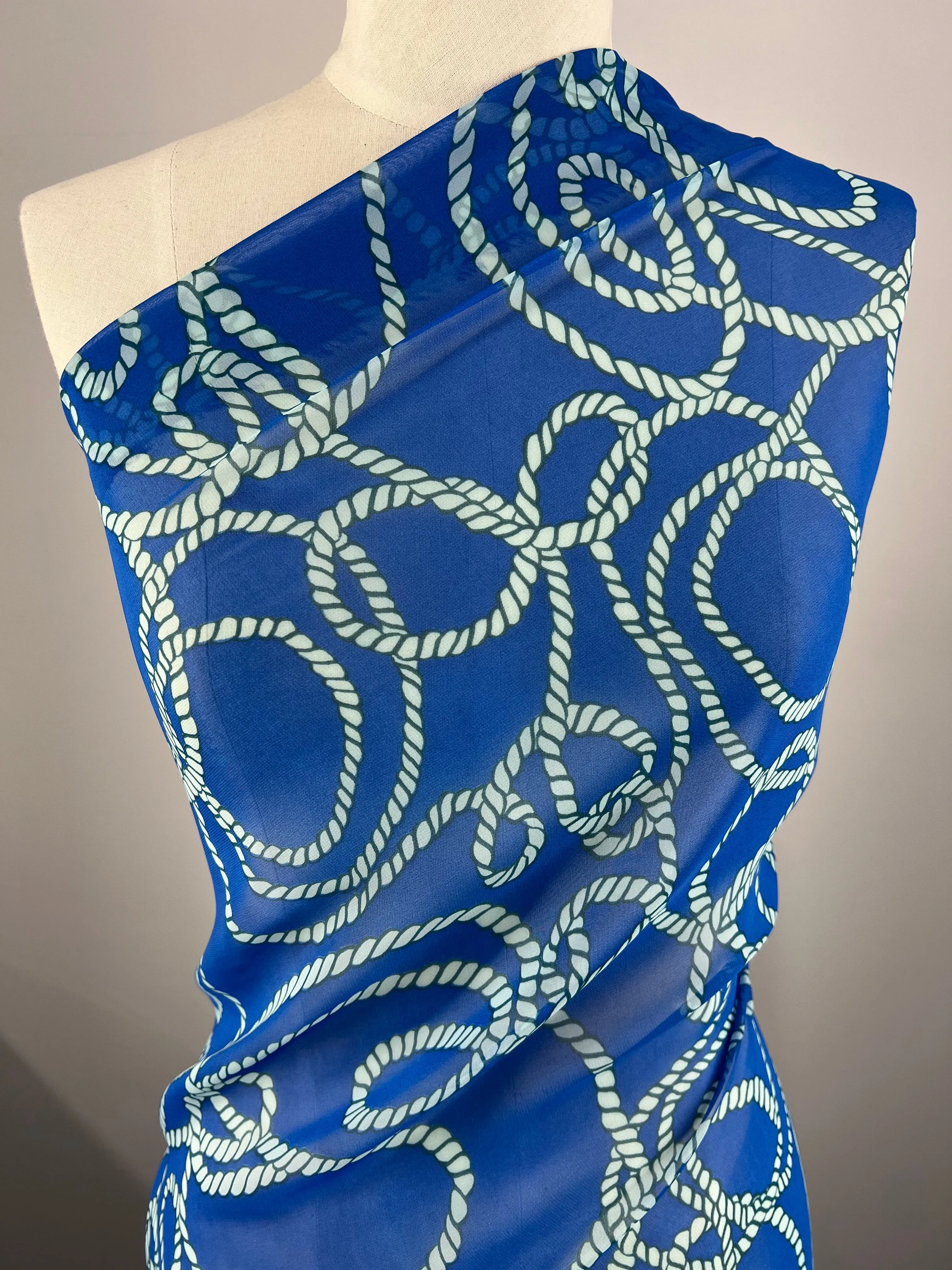 Designer Chiffon - Ocean Rope - 150cm