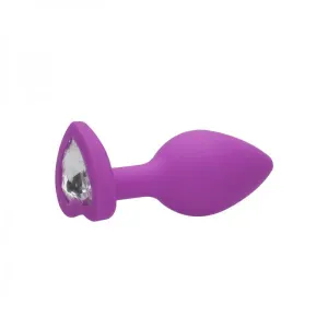 Diamond Heart Butt Plug - Large - Purple