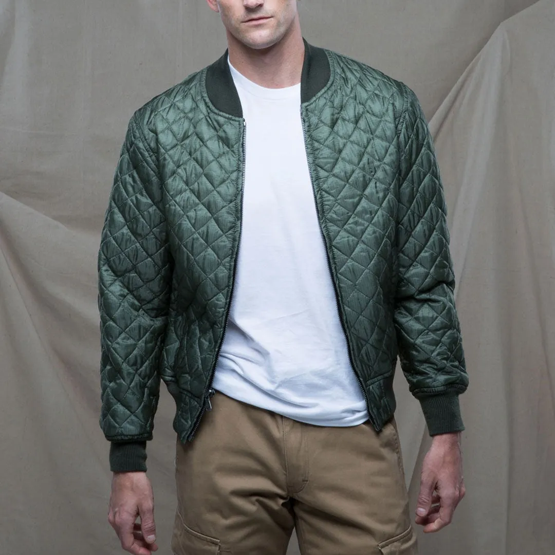 Diamond Quilted Bomber Jacket Z24Y009