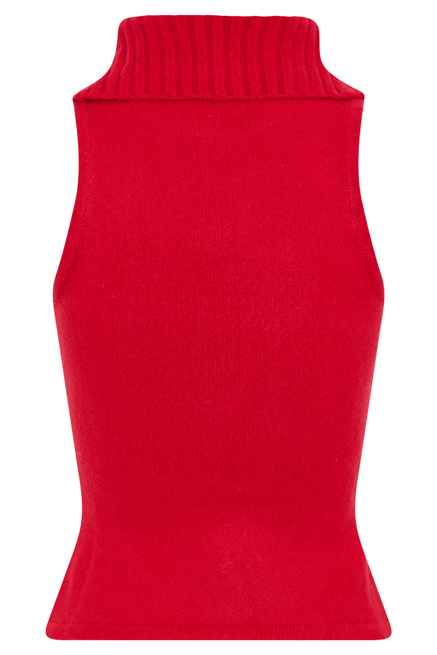 Elise Roll Neck Knit Top - Red