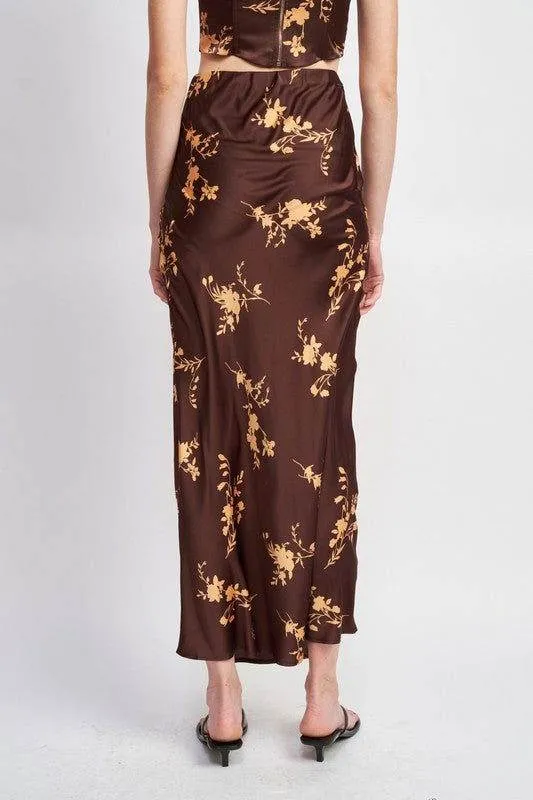 Emory Park High Waist Bias Cut Maxi Skirt