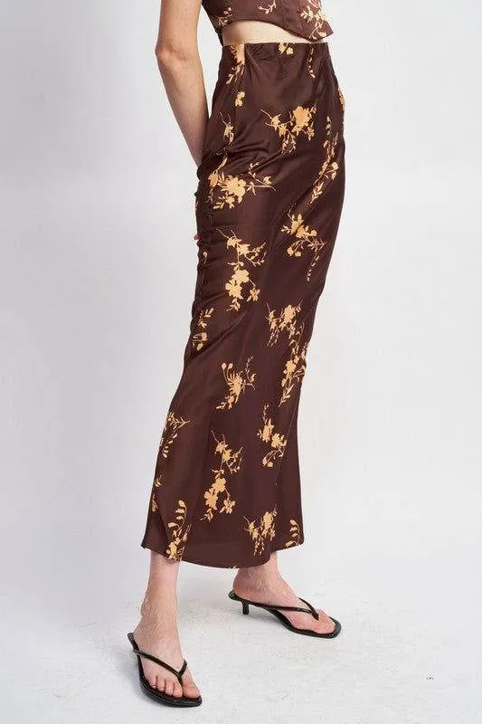 Emory Park High Waist Bias Cut Maxi Skirt