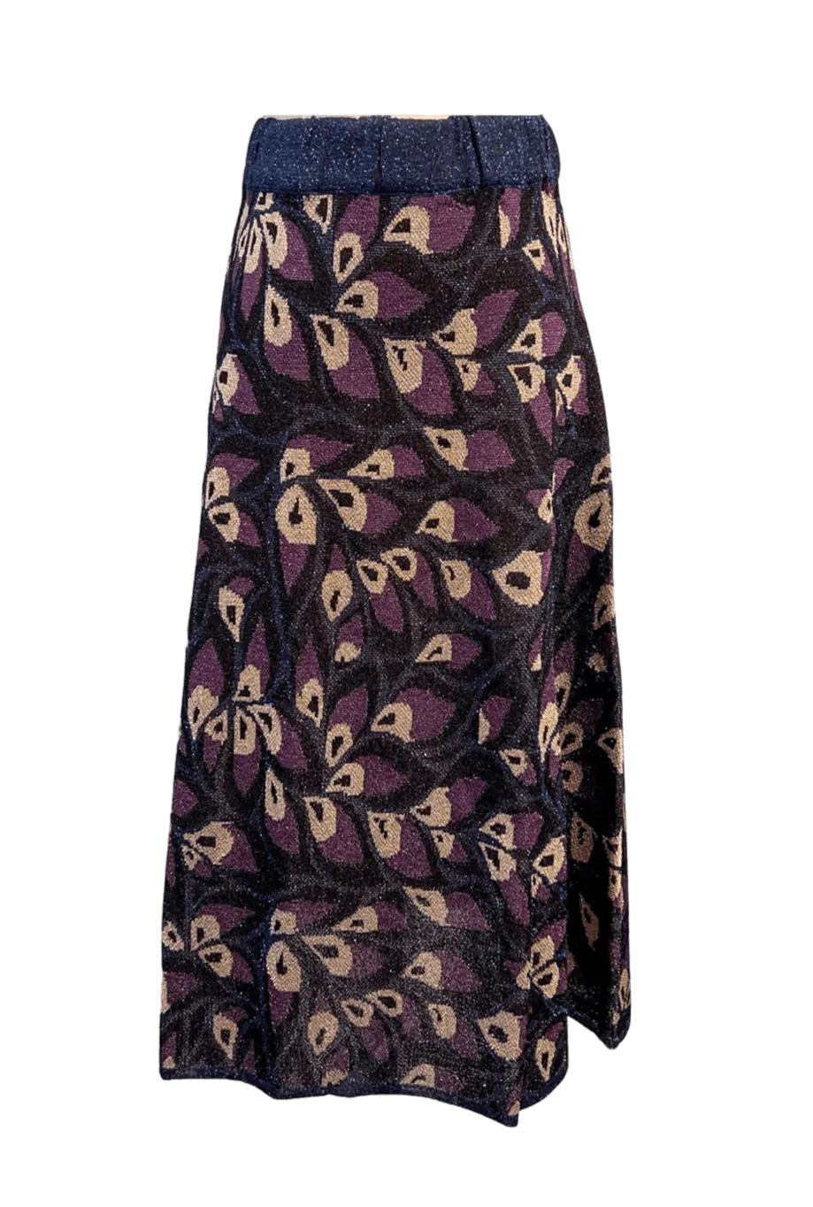 Flared Midi Skirt in Violet