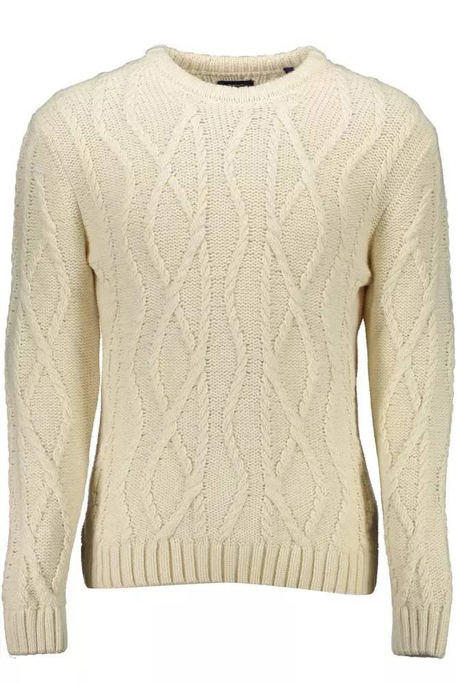 Gant White Wool Men Sweater