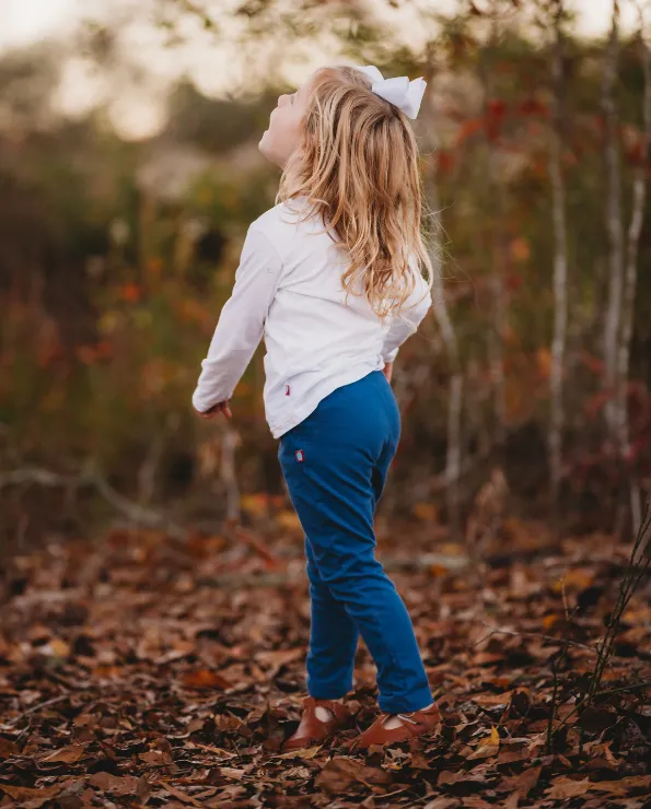 Girls Soft Cotton Jersey Long Sleeve Tee | White