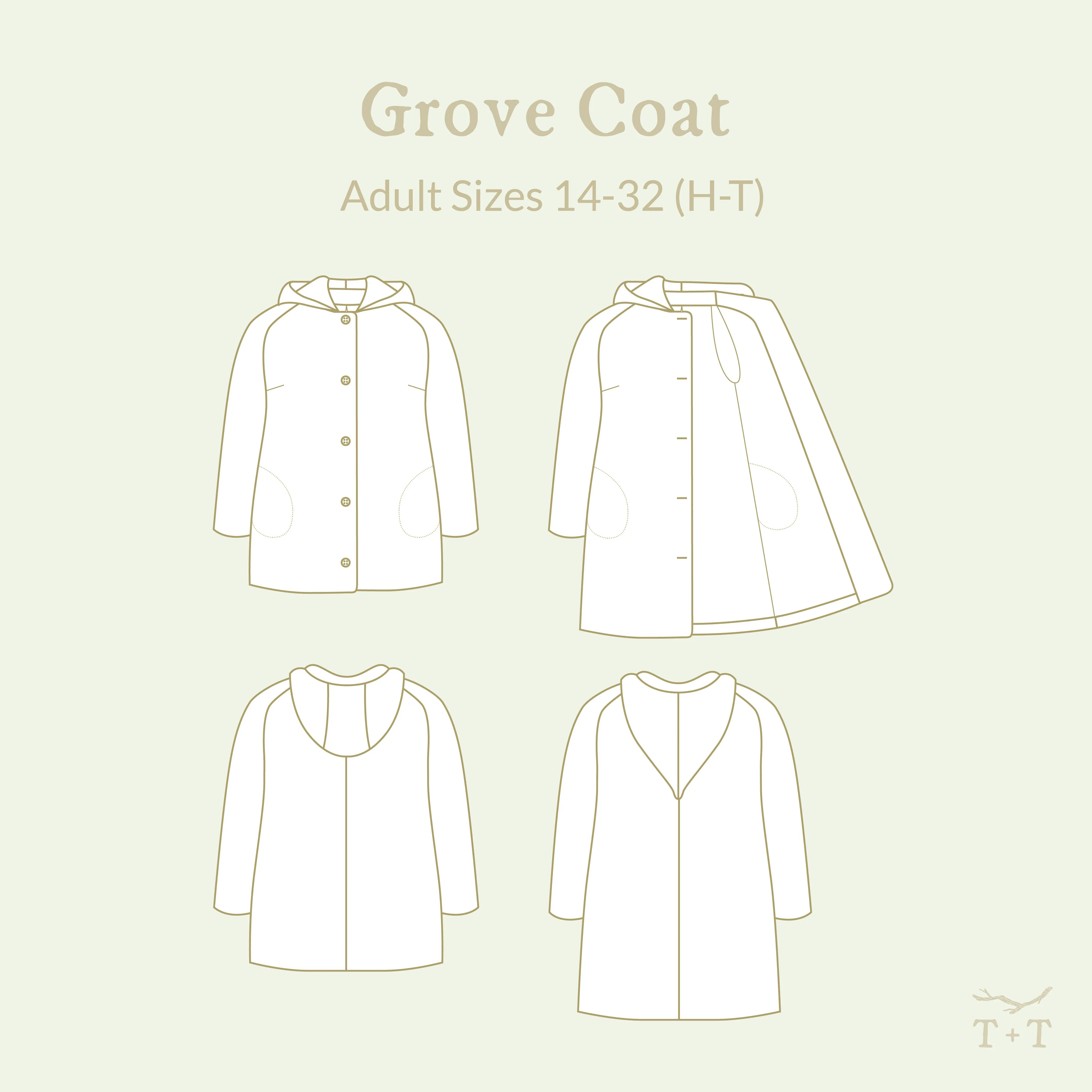 Grove Coat Sewing Pattern - Women's/Curved Fit