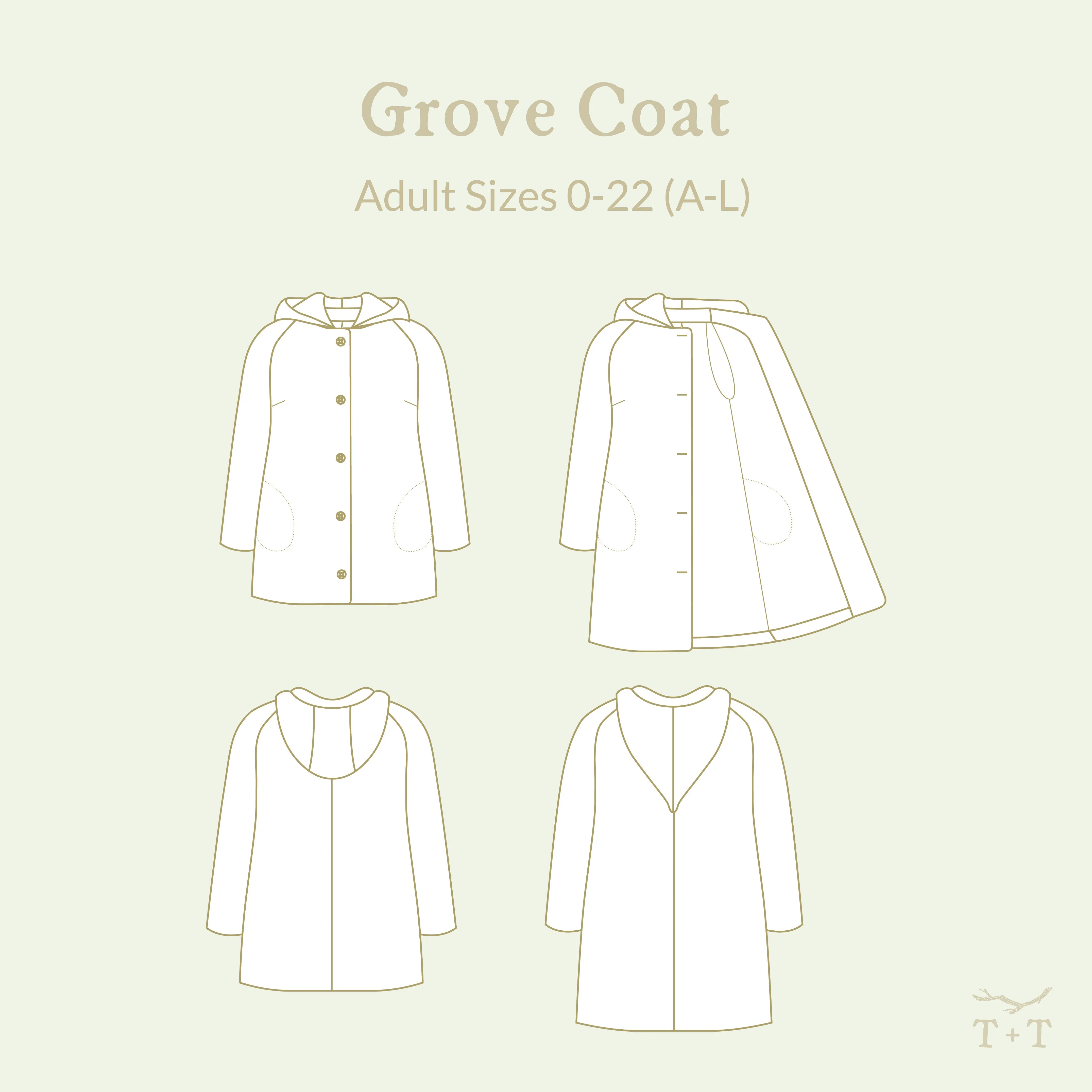 Grove Coat Sewing Pattern - Women's/Curved Fit