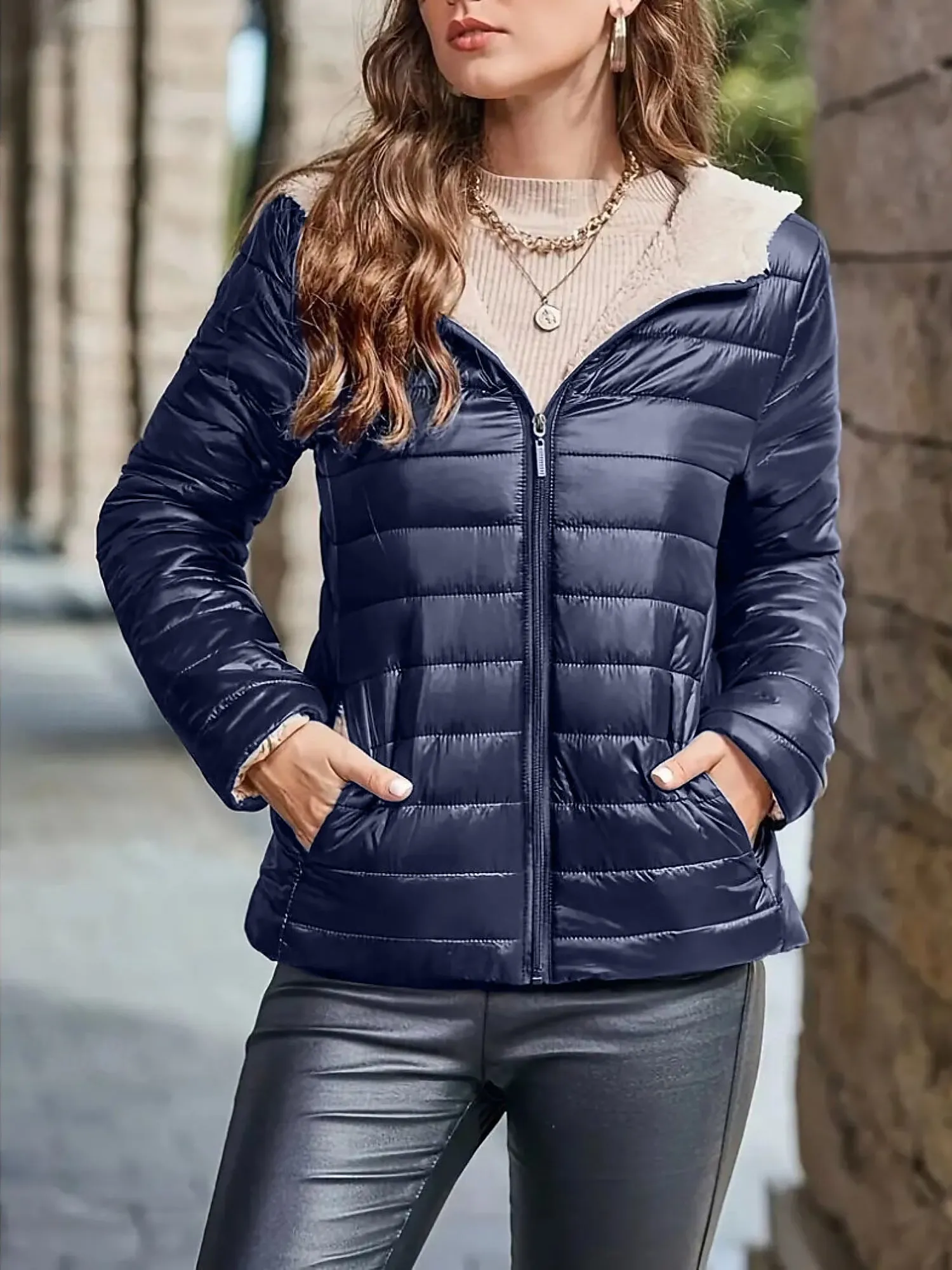 Hooded Long Sleeves Thermal Warm Padded Coats