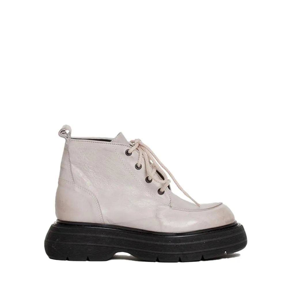 Ines Off White Ankle Boots