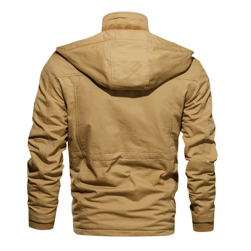 Male Winter Fleece Jackets / Warm Hooded Coat / Thermal Thick Outerwear / Military Jacket for Men