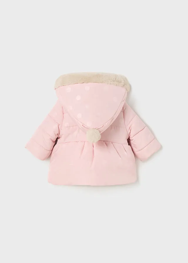 Mayoral Baby Girls Pink & Beige Reversible Coat