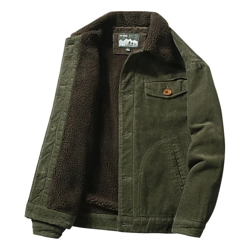 Men's Warm Corduroy Jackets, Winter Casual Jacket, Outwear Thermal.