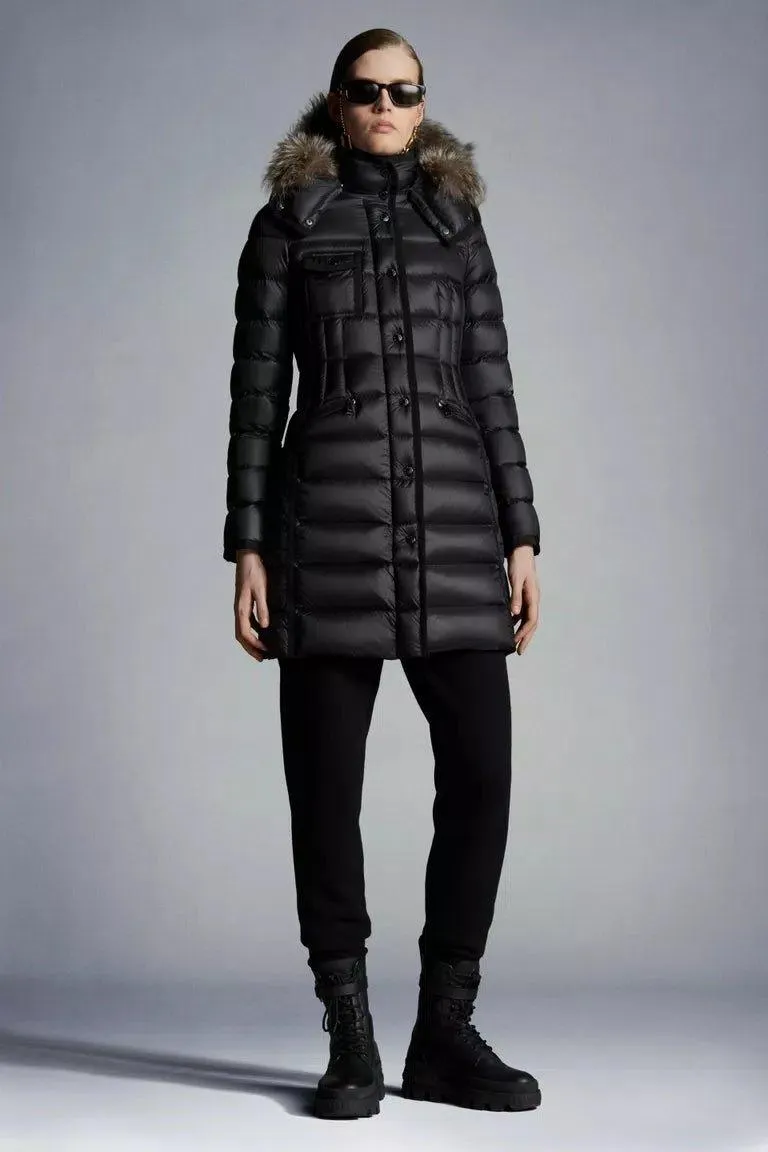 MONCLER Hermifur Long Down Jacket