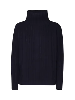 Navy Blue Wool and Cashmere Sweater