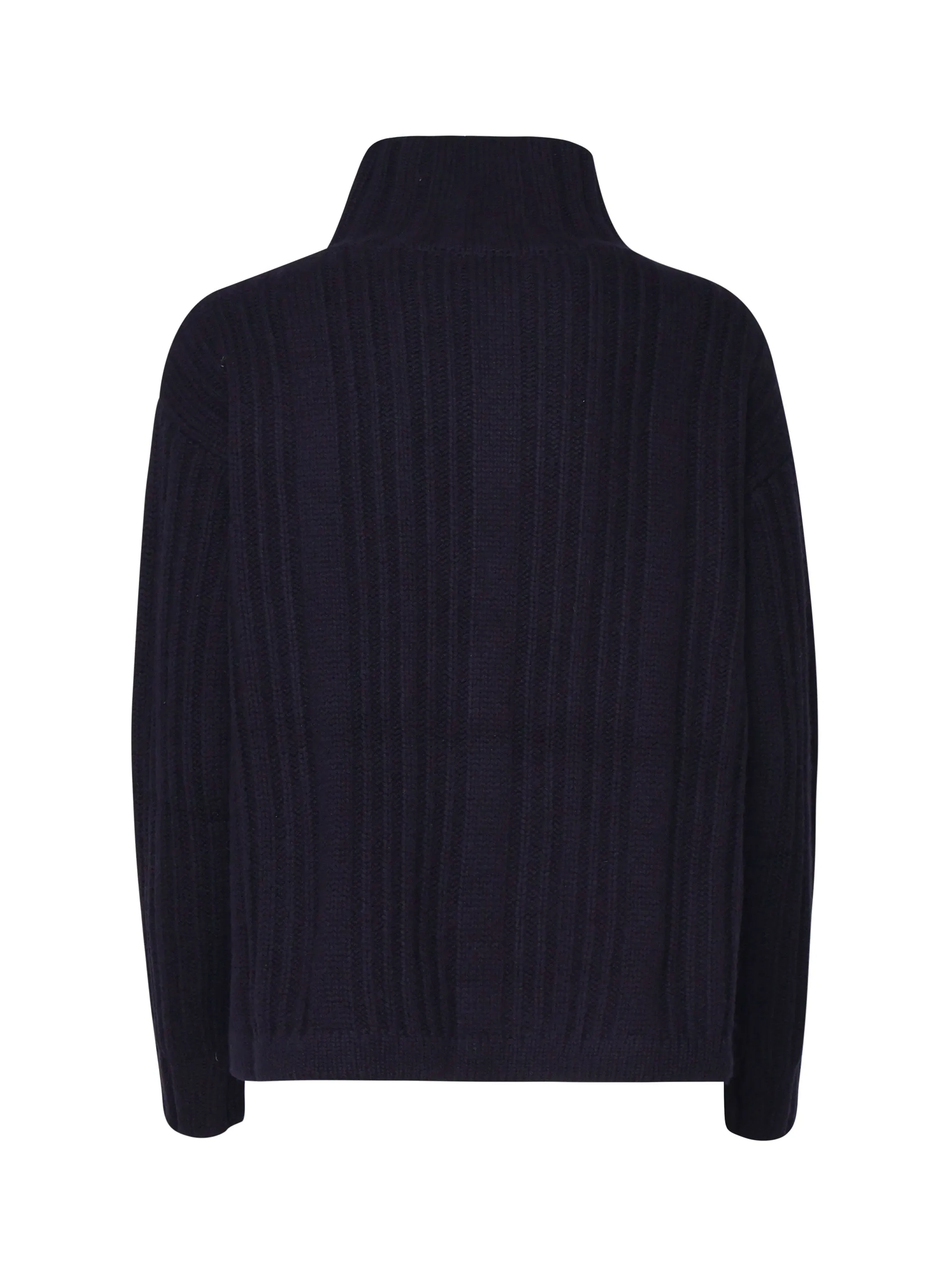 Navy Blue Wool and Cashmere Sweater