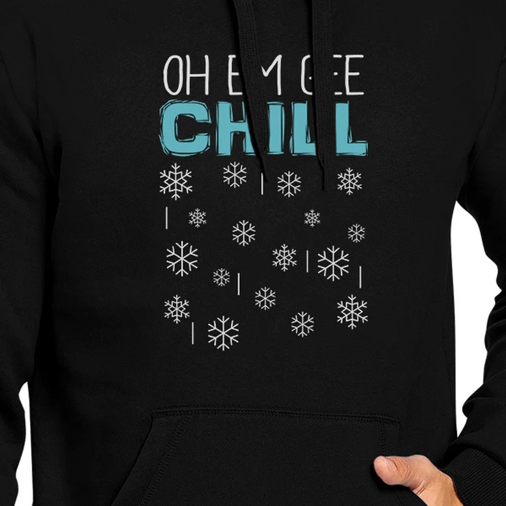 Oh Em Gee Chill Snowflakes Black Hoodie