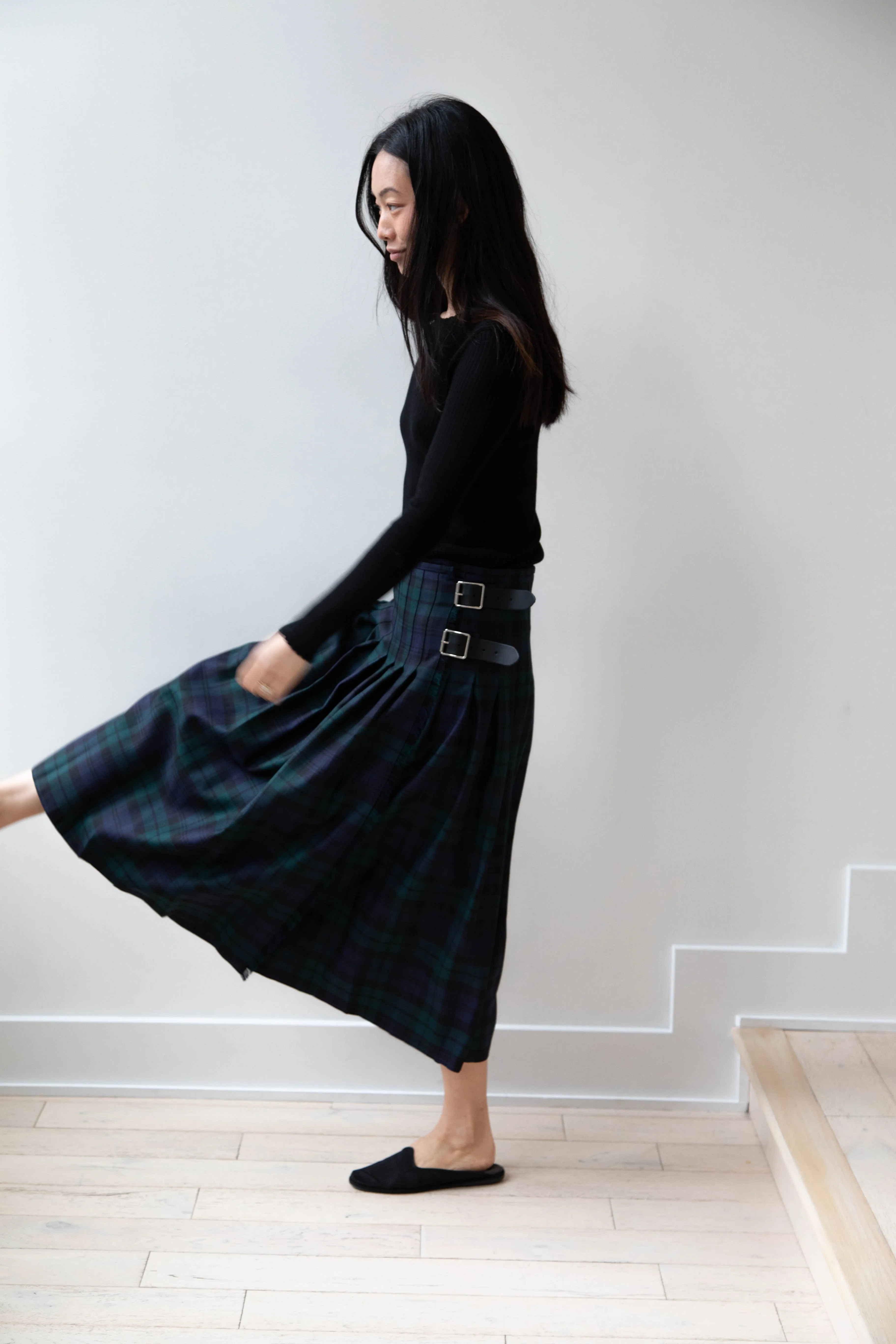 O'Neil of Dublin | Pleated Skirt in Black Watch